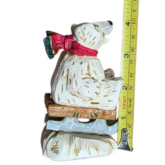 1996 David Frykman Polar Bear Sledding Fun Snow Sled Christmas Holiday Decor - Picture 9 of 9